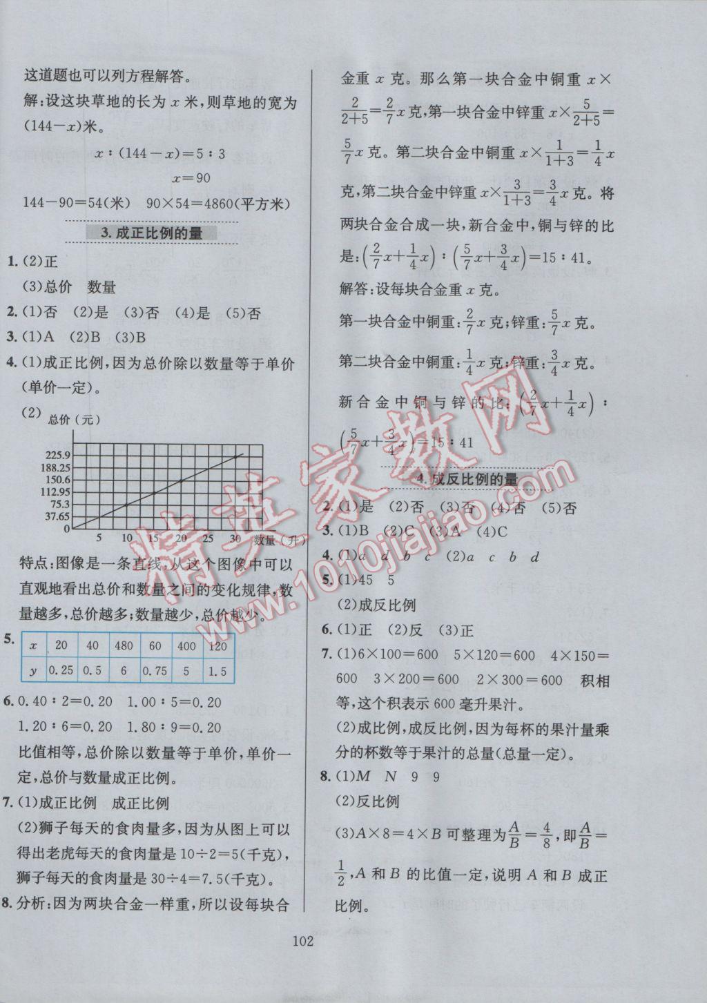 2017年小學(xué)教材全練六年級(jí)數(shù)學(xué)下冊(cè)青島版六三制 參考答案第6頁(yè)