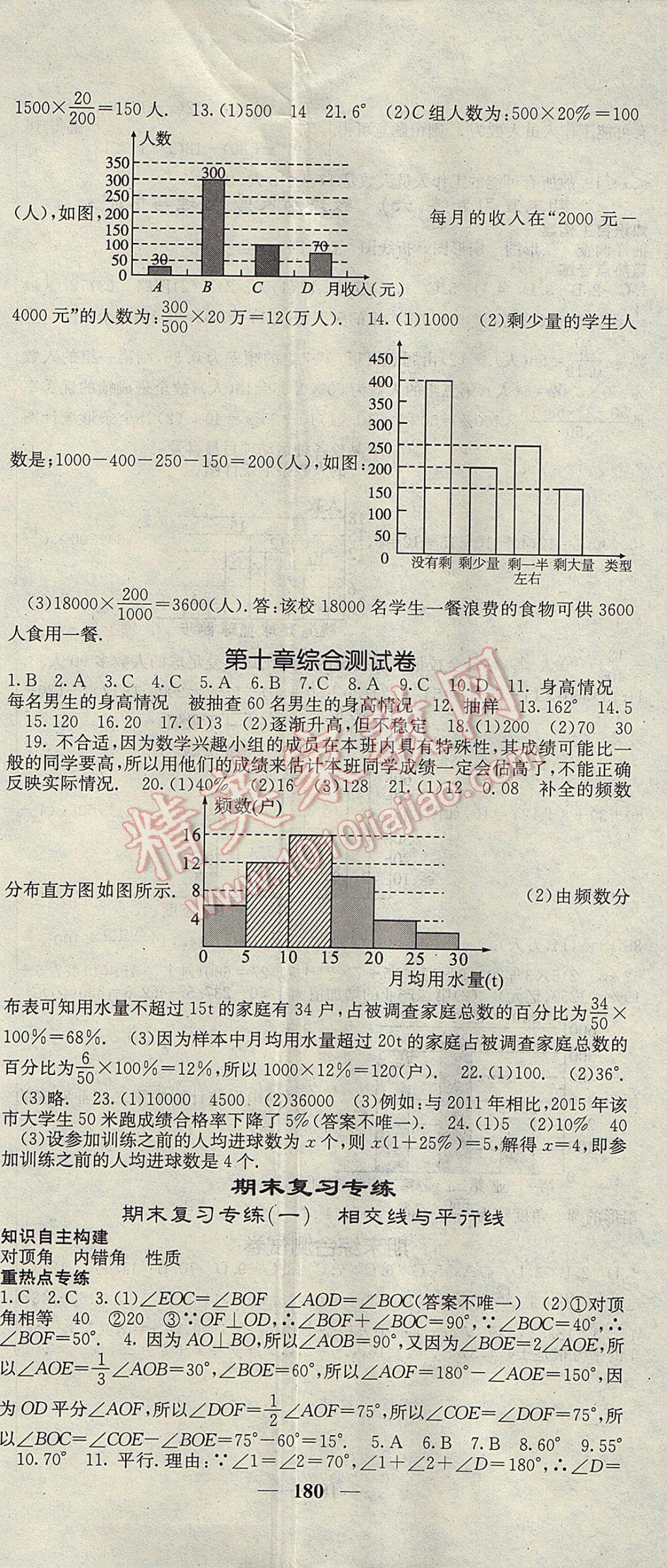 2017年名校課堂內(nèi)外七年級數(shù)學下冊人教版 參考答案第26頁