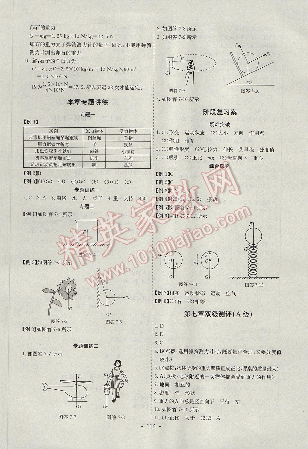 2017年长江全能学案同步练习册八年级物理下册人教版 参考答案第2页