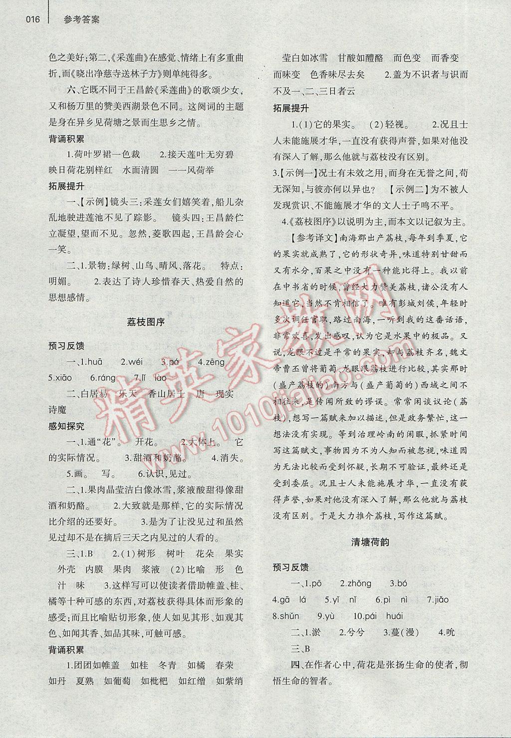 2017年基礎(chǔ)訓(xùn)練八年級(jí)語(yǔ)文下冊(cè)北師大版大象出版社 參考答案第16頁(yè)