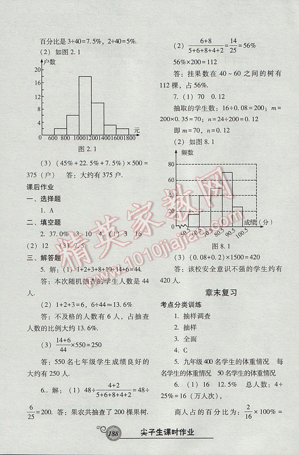 2017年尖子生新课堂课时作业七年级数学下册人教版 参考答案第32页