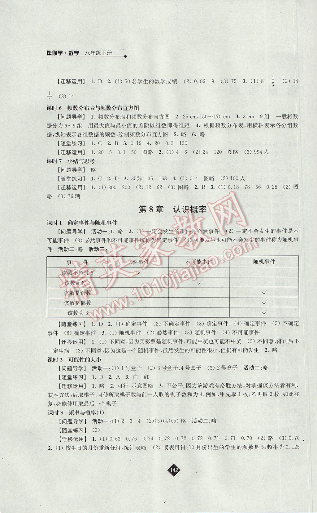 2017年伴你学八年级数学下册苏科版 参考答案第2页