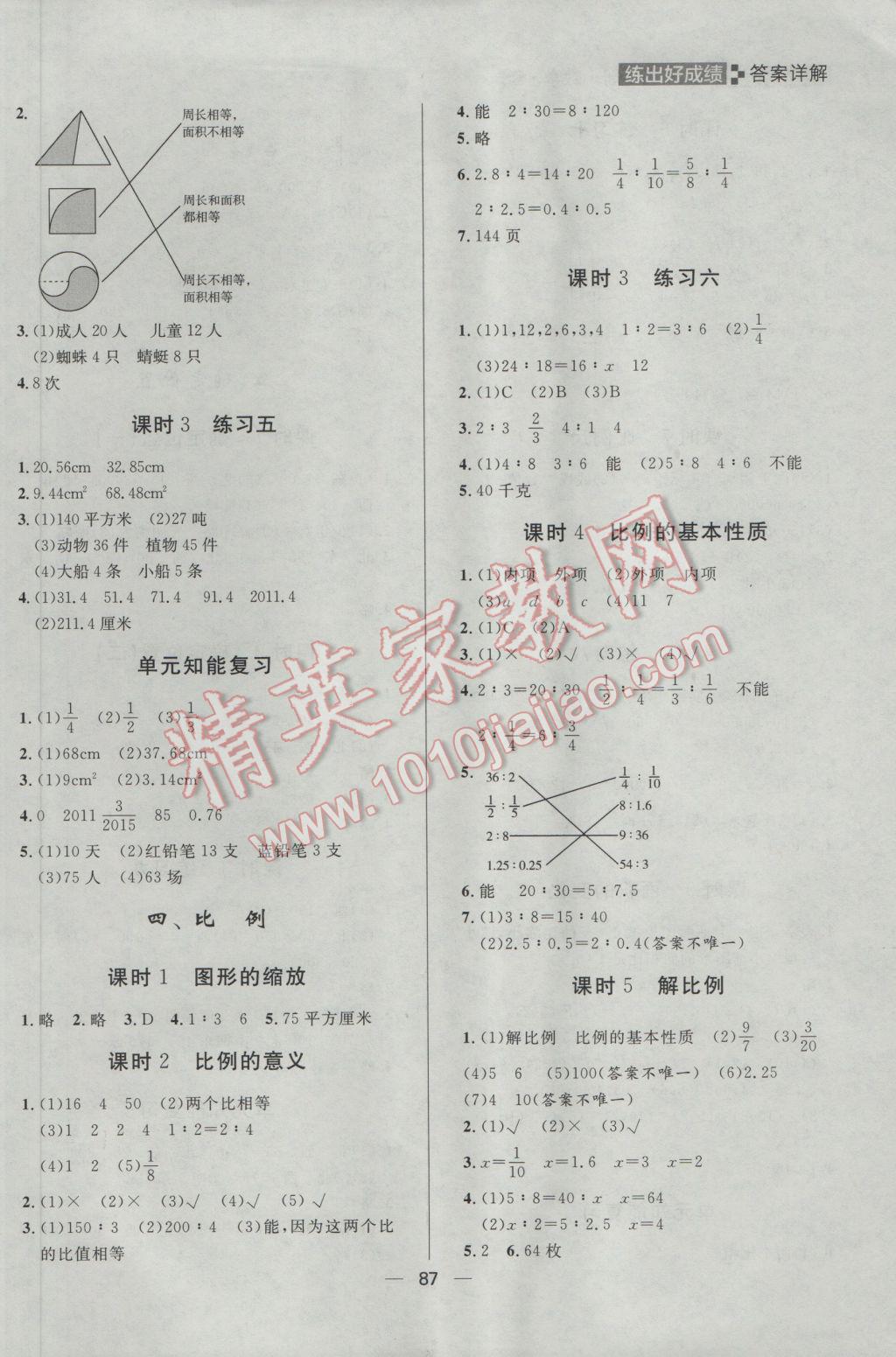 2017年練出好成績(jī)六年級(jí)數(shù)學(xué)下冊(cè)蘇教版 參考答案第3頁(yè)