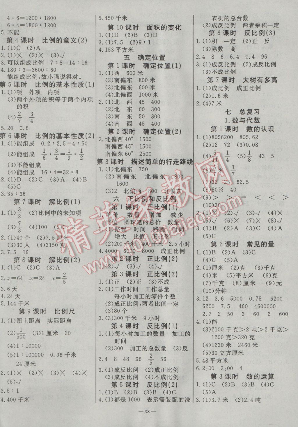 2017年樂(lè)享數(shù)學(xué)導(dǎo)學(xué)練習(xí)六年級(jí)下冊(cè)江蘇版 參考答案第2頁(yè)