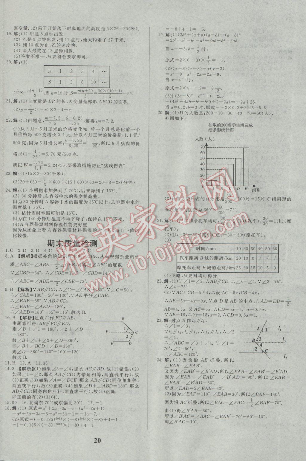 2017年正大圖書練測考六年級數(shù)學(xué)下冊魯教版 參考答案第20頁