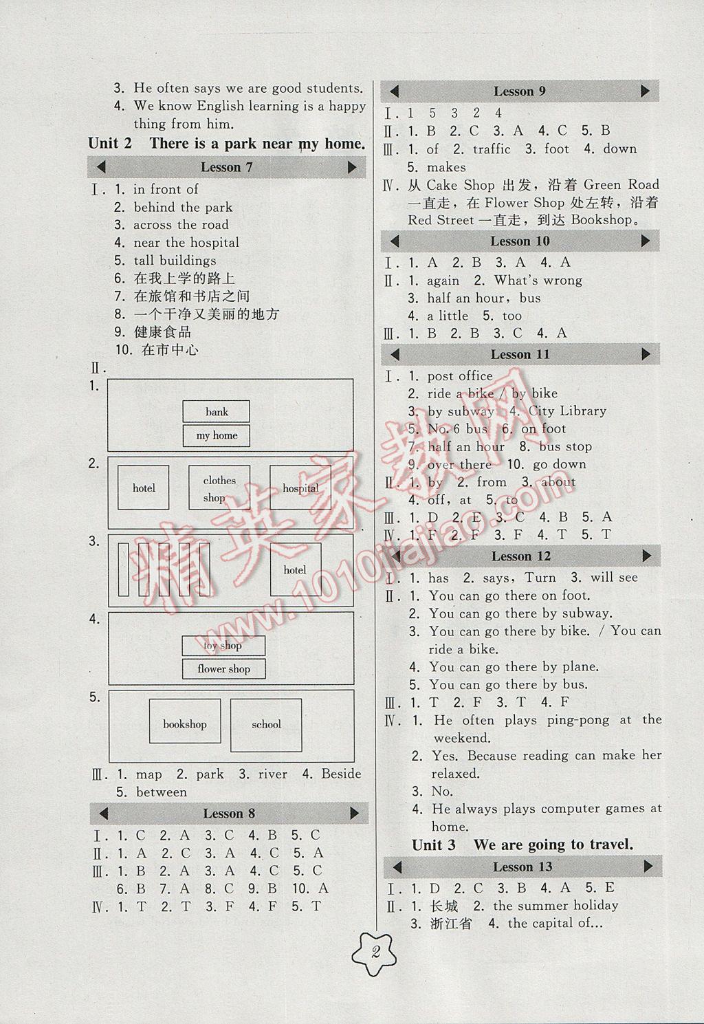 2017年北大綠卡六年級(jí)英語(yǔ)下冊(cè)人教精通版 參考答案第2頁(yè)