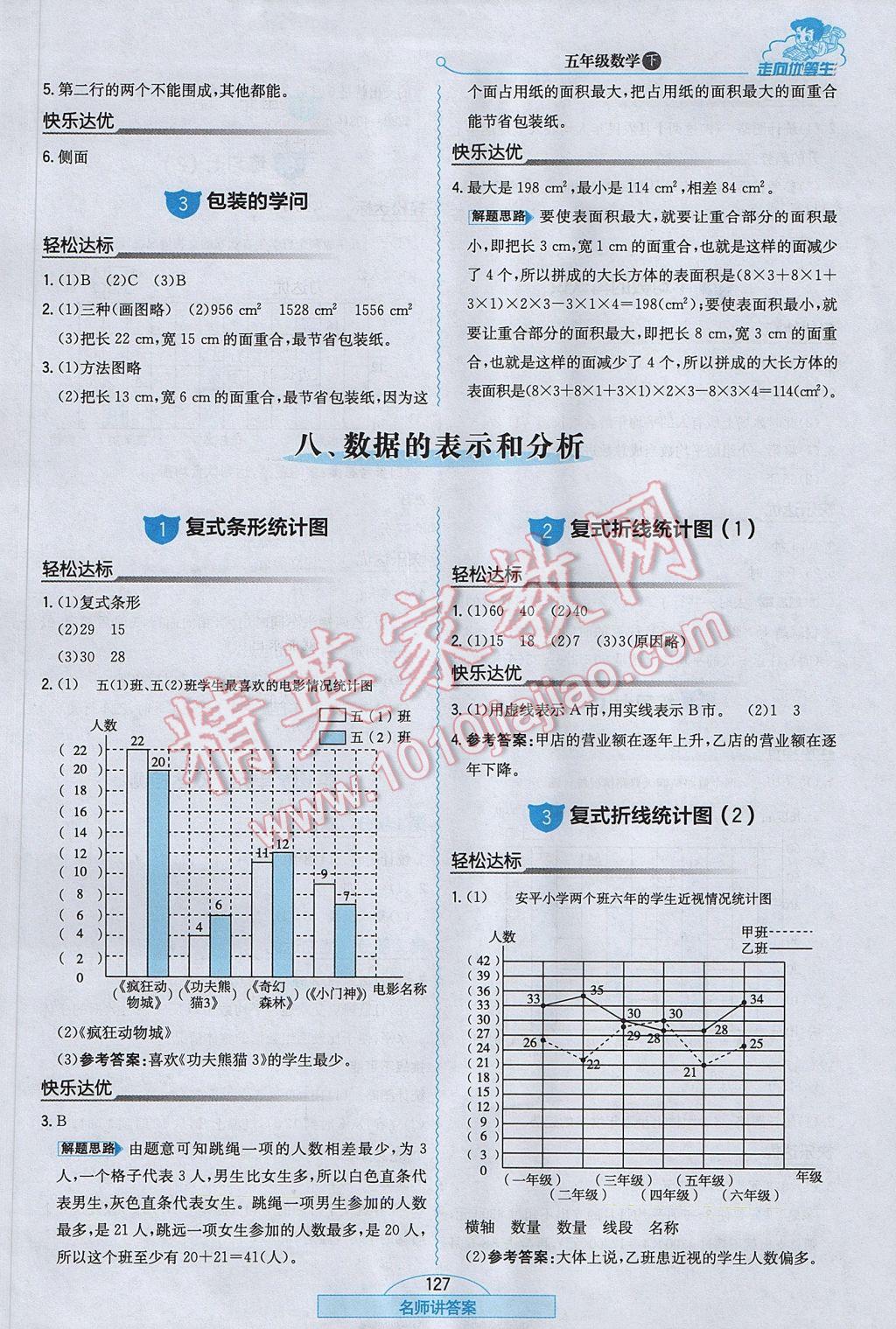 2017年走向优等生五年级数学下册北师大版 参考答案第19页