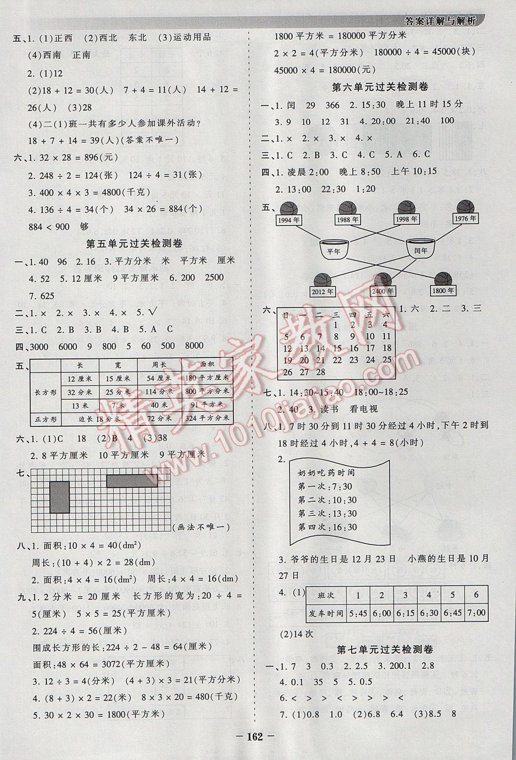 2017年王朝霞德才兼?zhèn)渥鳂I(yè)創(chuàng)新設(shè)計三年級數(shù)學(xué)下冊人教版 參考答案第14頁