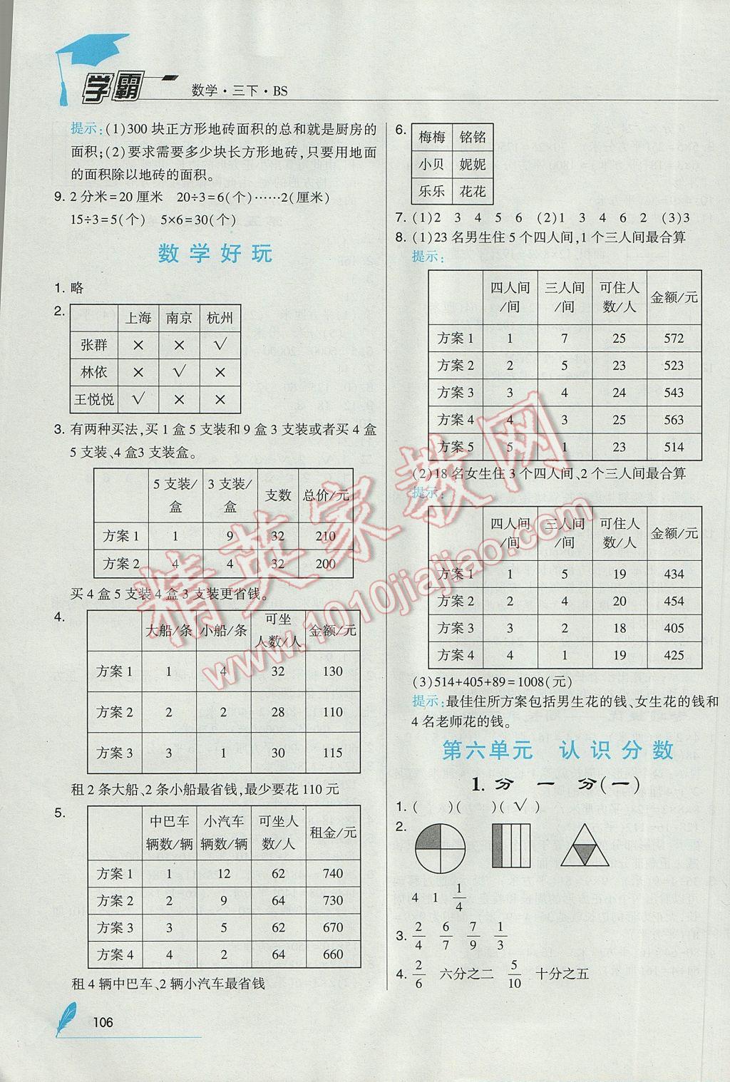 2017年經(jīng)綸學(xué)典學(xué)霸三年級數(shù)學(xué)下冊北師大版 參考答案第14頁