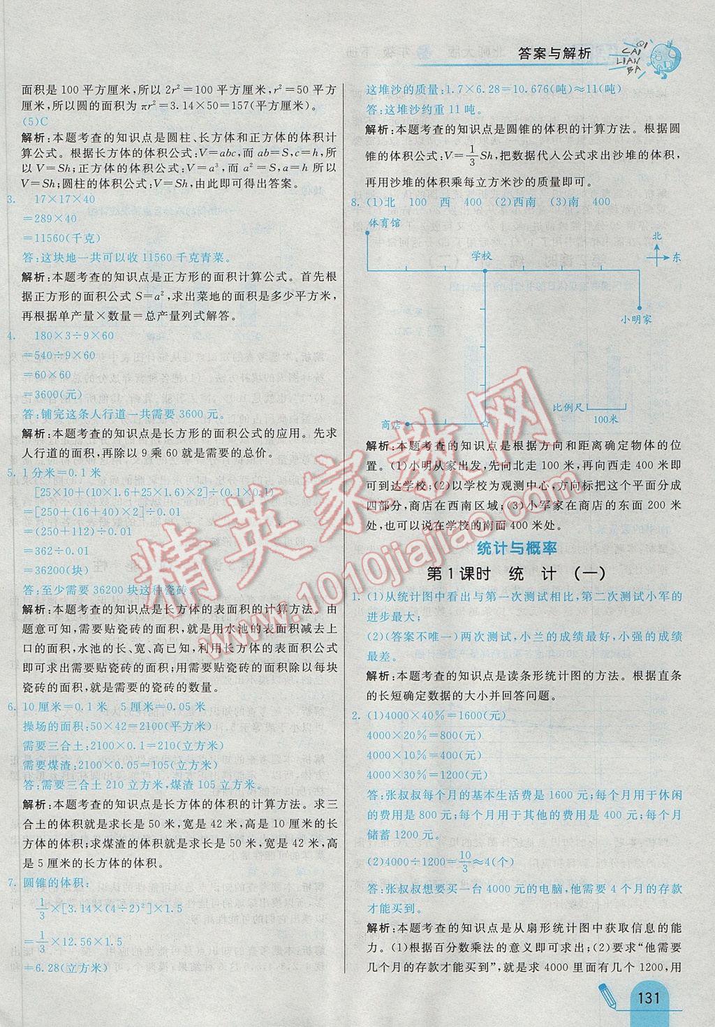 2017年七彩練霸六年級數(shù)學(xué)下冊北師大版 參考答案第43頁