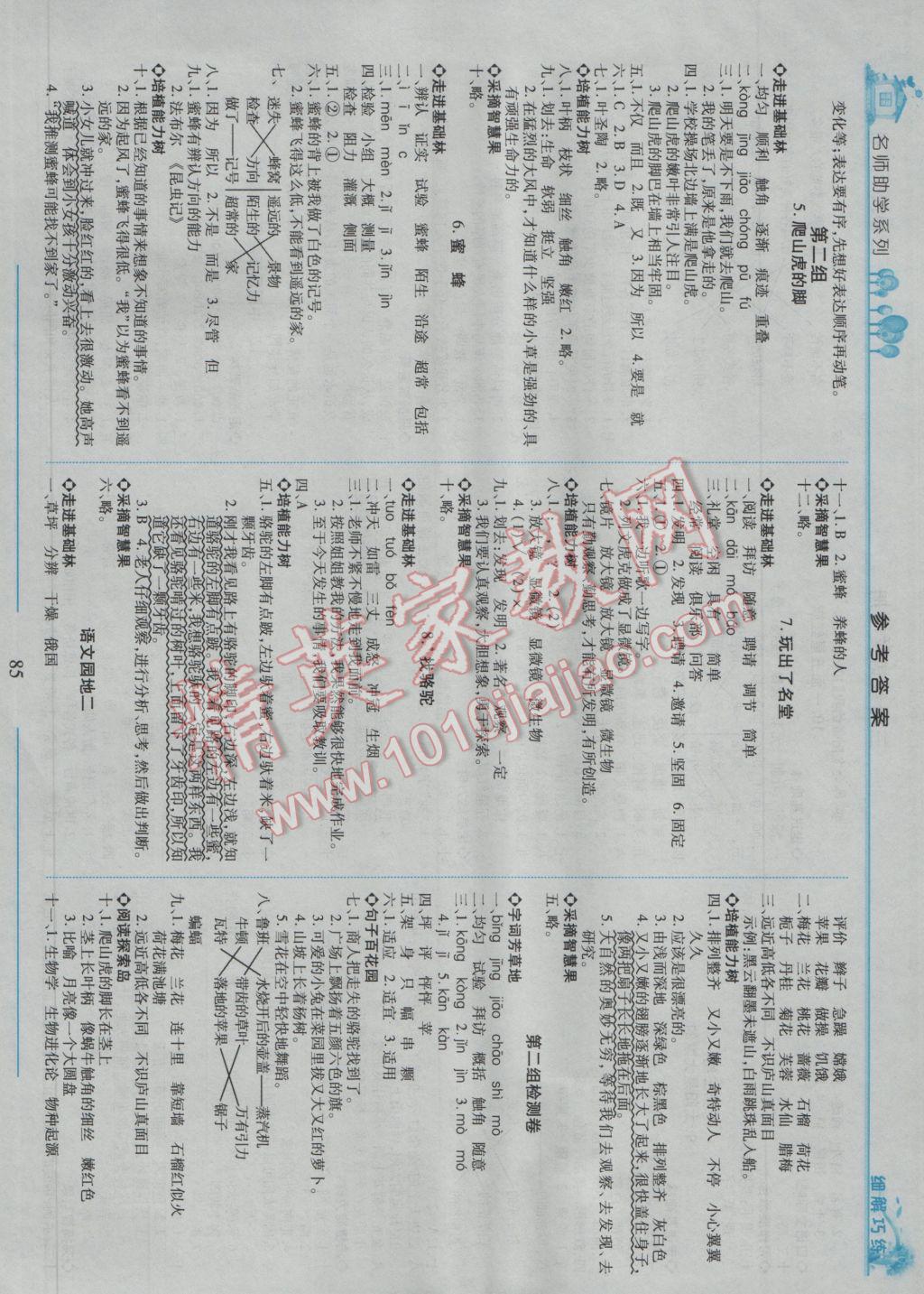 2017年细解巧练三年级语文下册鲁教版五四制 参考答案第2页