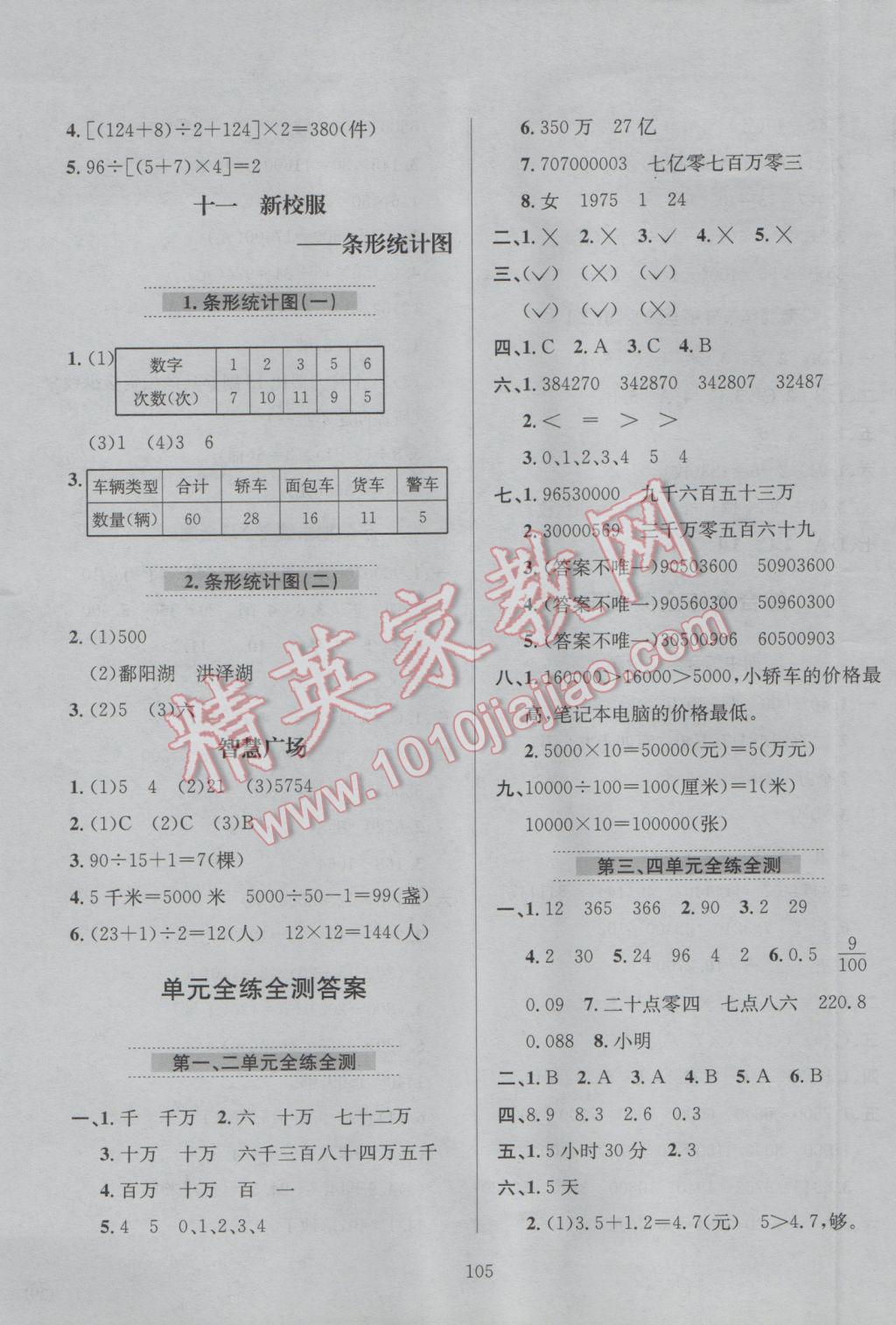 2017年小學(xué)教材全練三年級數(shù)學(xué)下冊青島版五四制 參考答案第9頁