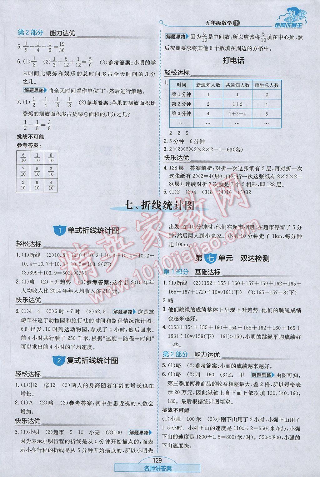 2017年走向優(yōu)等生五年級數(shù)學(xué)下冊人教版 參考答案第13頁