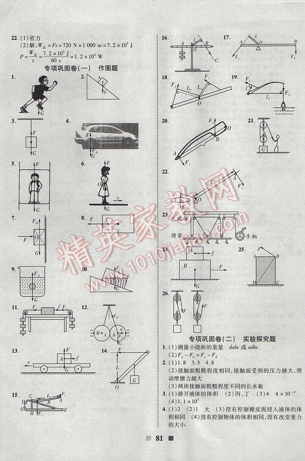 2017年优加全能大考卷八年级物理下册人教版 参考答案第5页