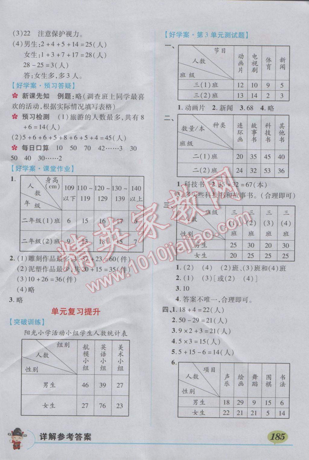 2017年黄冈状元成才路状元大课堂三年级数学下册人教版 参考答案第6页