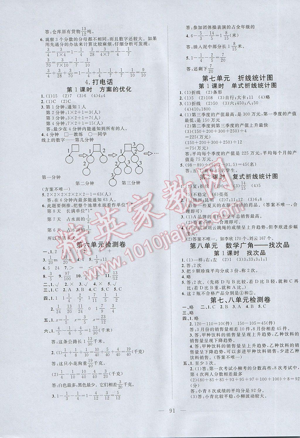 2017年351高效課堂導(dǎo)學(xué)案五年級(jí)數(shù)學(xué)下冊(cè) 參考答案第7頁(yè)