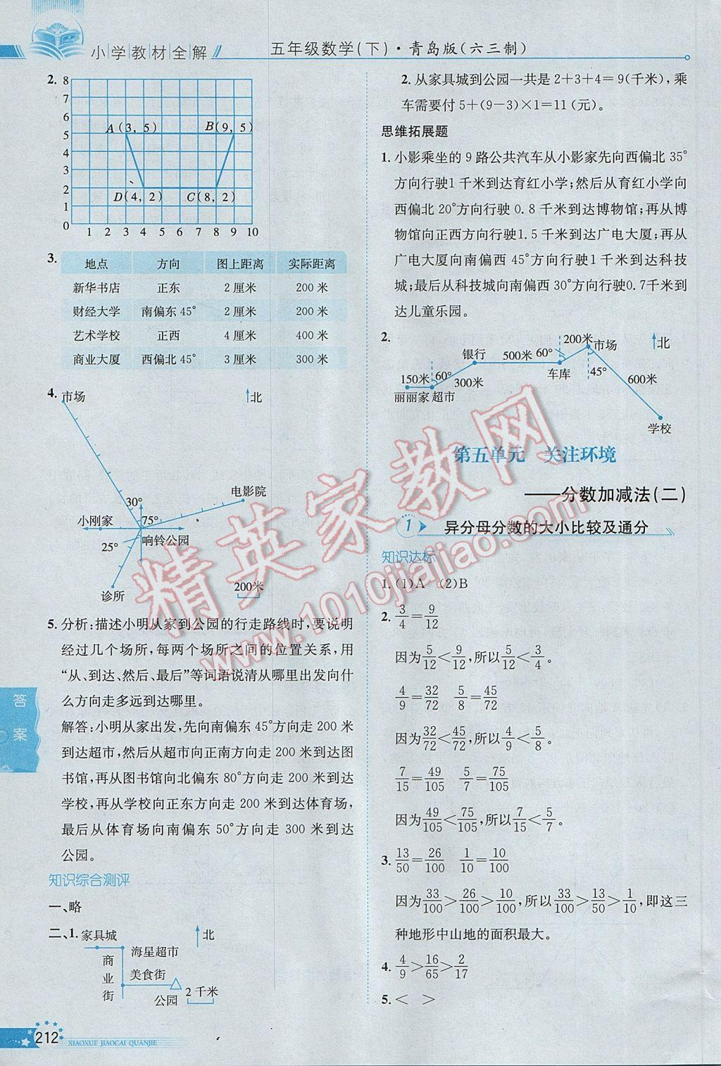 2017年小學教材全解五年級數(shù)學下冊青島版六三制 參考答案第8頁