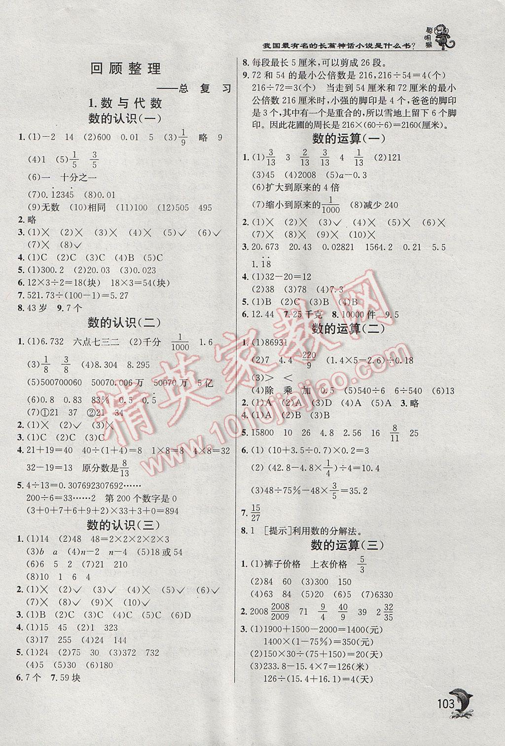 2017年實(shí)驗(yàn)班提優(yōu)訓(xùn)練六年級(jí)數(shù)學(xué)下冊(cè)青島版 參考答案第9頁(yè)