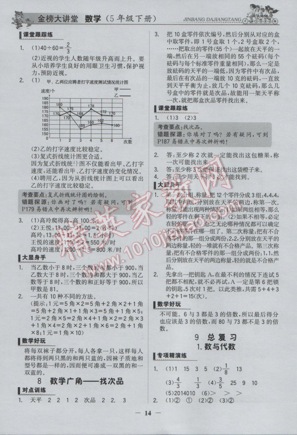 2017年世紀(jì)金榜金榜大講堂五年級(jí)數(shù)學(xué)下冊(cè) 參考答案第13頁(yè)