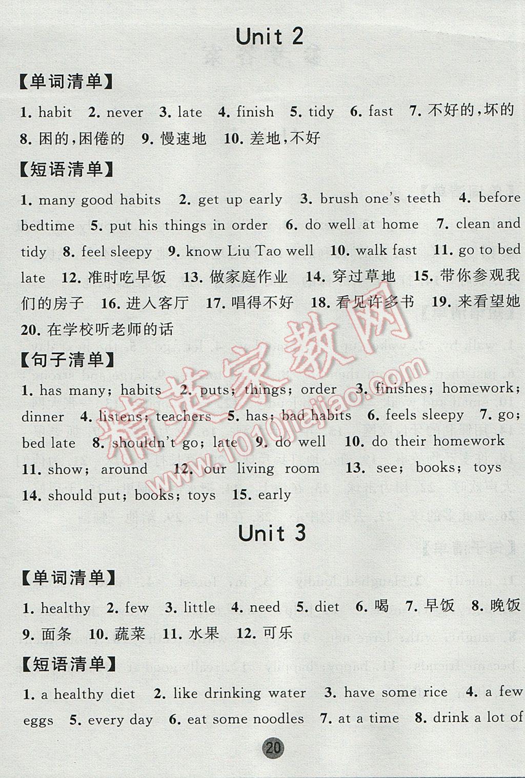 2017年经纶学典棒棒堂六年级英语下册江苏版 背诵清单答案第18页