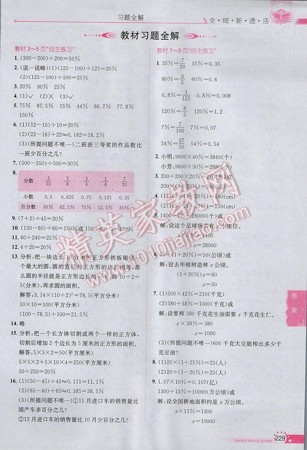 2017年小學教材全解六年級數(shù)學下冊青島版六三制 參考答案第16頁