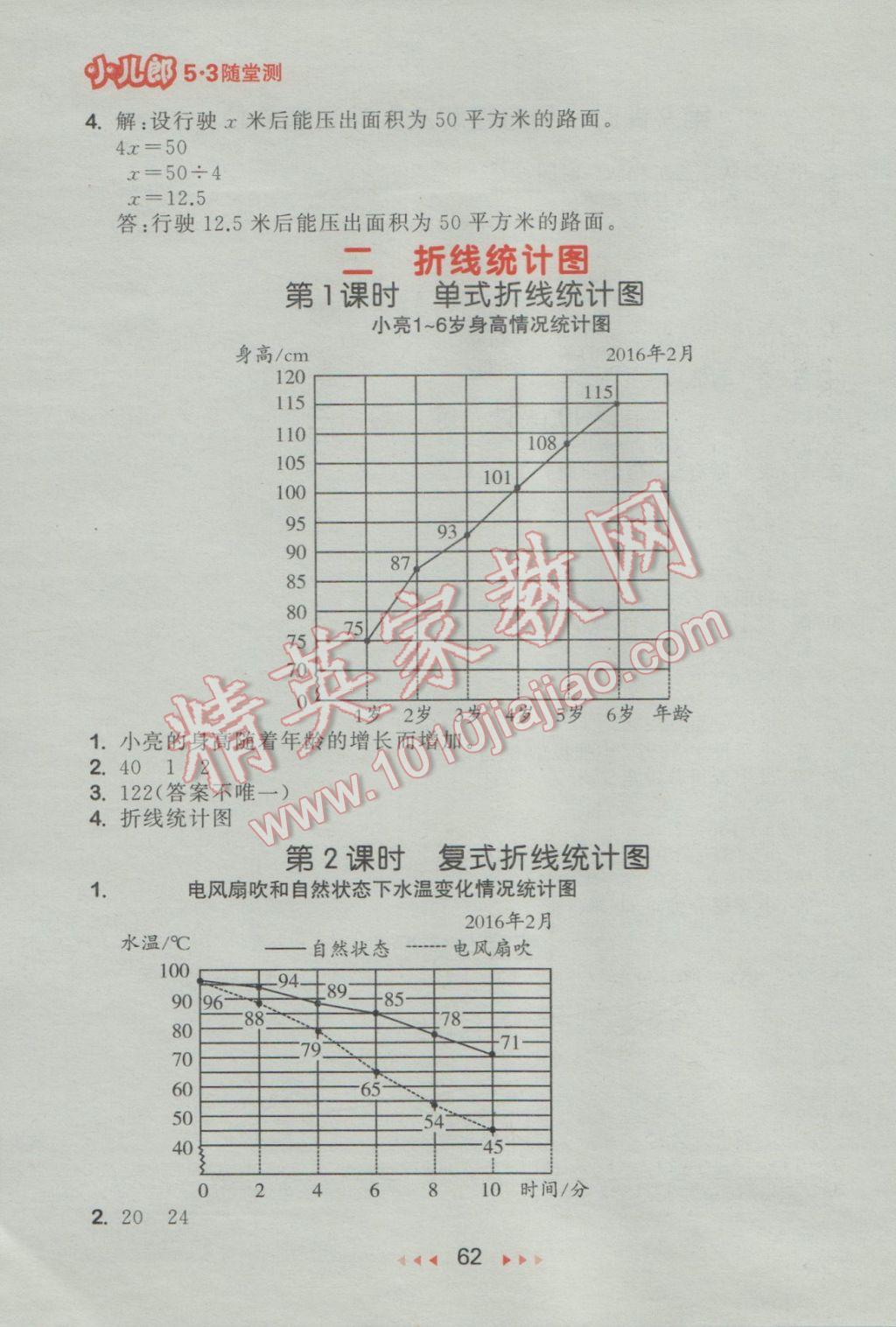 2017年53隨堂測小學(xué)數(shù)學(xué)五年級下冊蘇教版福建專用 參考答案第4頁