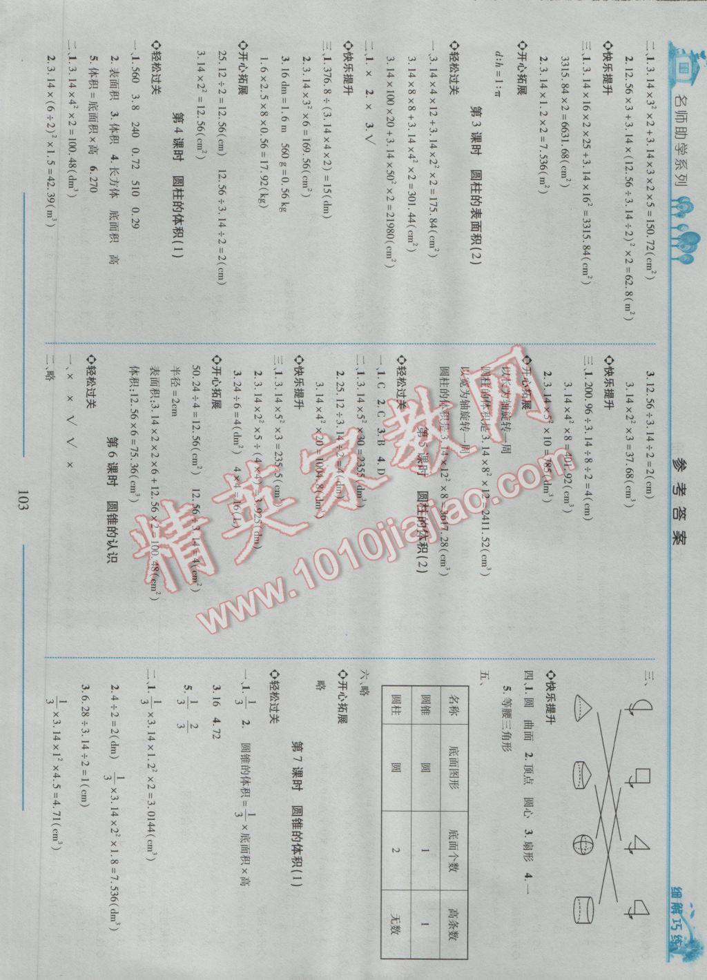 2017年細(xì)解巧練六年級(jí)數(shù)學(xué)下冊(cè)人教版 參考答案第3頁(yè)