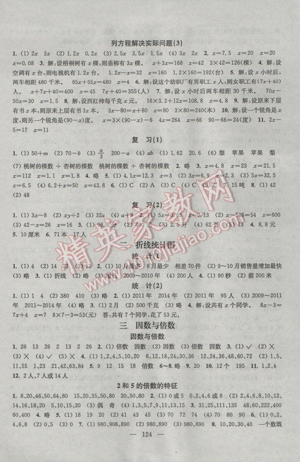 2017年全程導(dǎo)練提優(yōu)訓(xùn)練五年級數(shù)學下冊江蘇版 參考答案第2頁