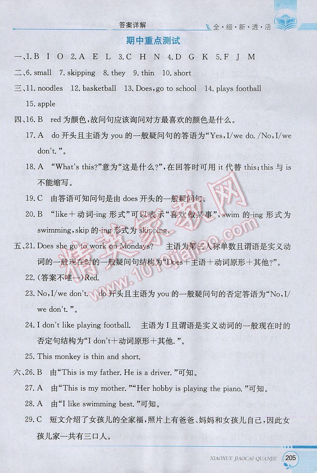 2017年小學(xué)教材全解三年級(jí)英語(yǔ)下冊(cè)外研版三起 參考答案第11頁(yè)