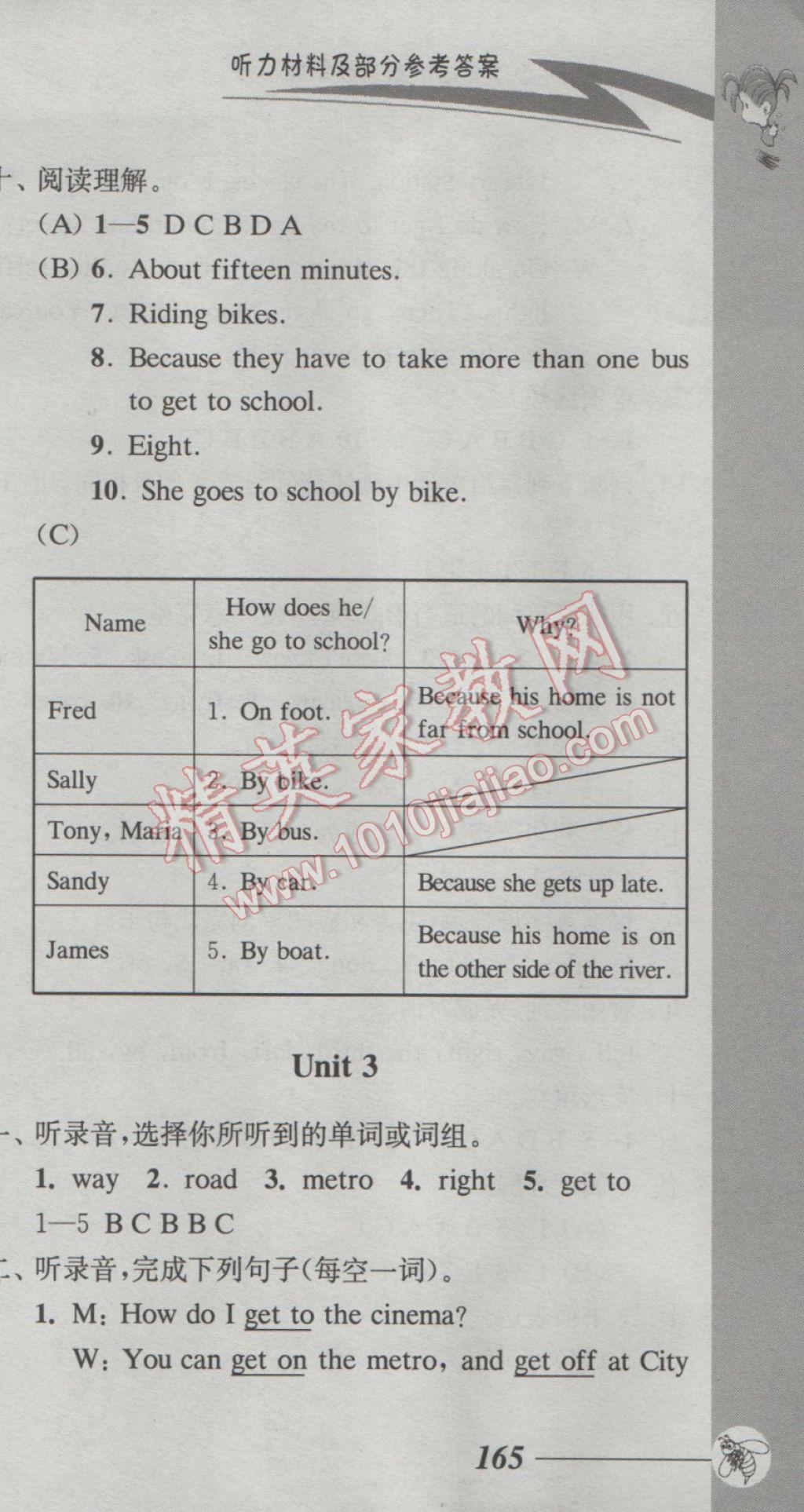 2017年小学英语一本通五年级下册译林版江苏凤凰教育出版社 参考答案第4页