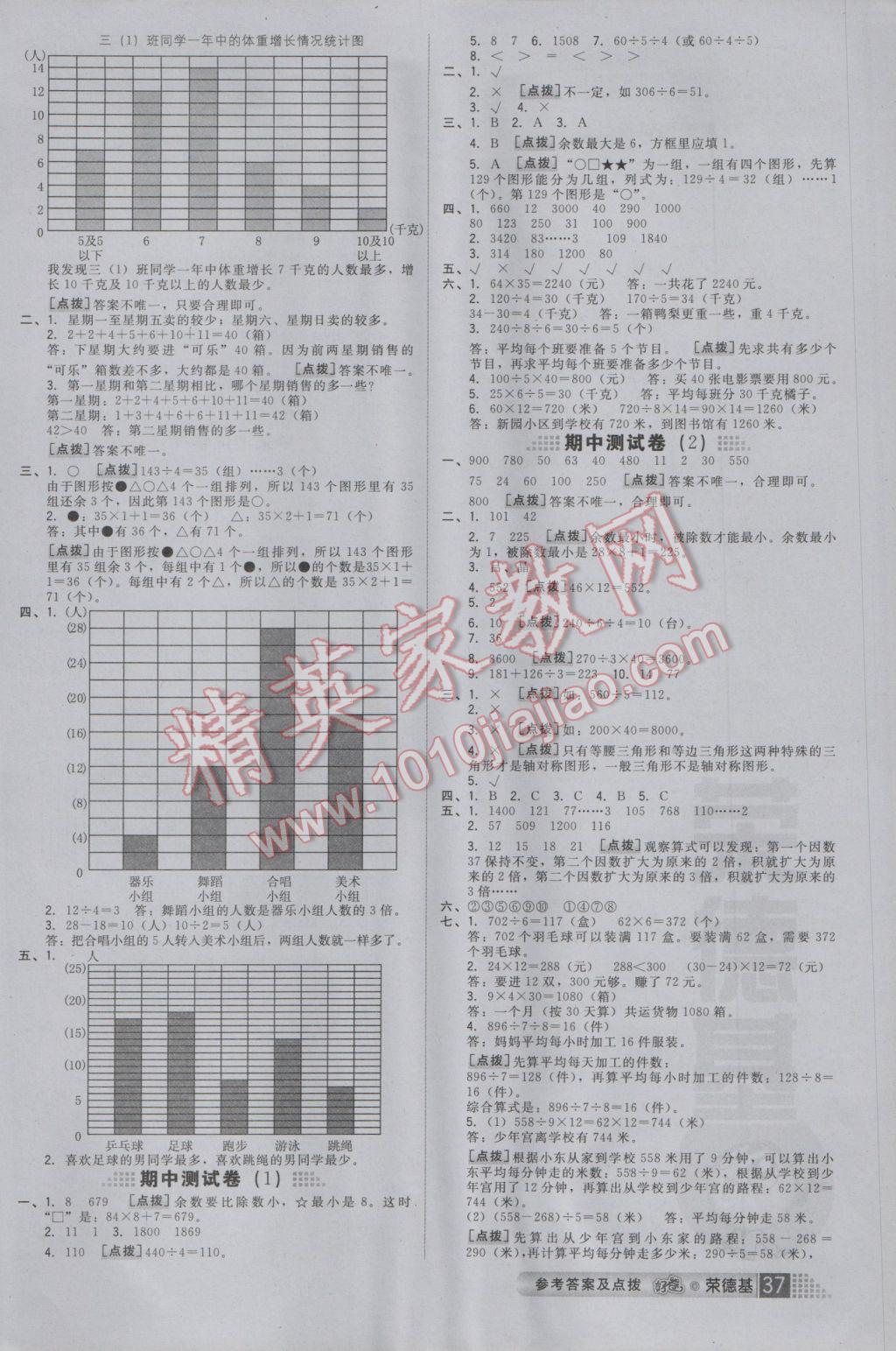 2017年好卷三年級數(shù)學下冊青島版 參考答案第9頁