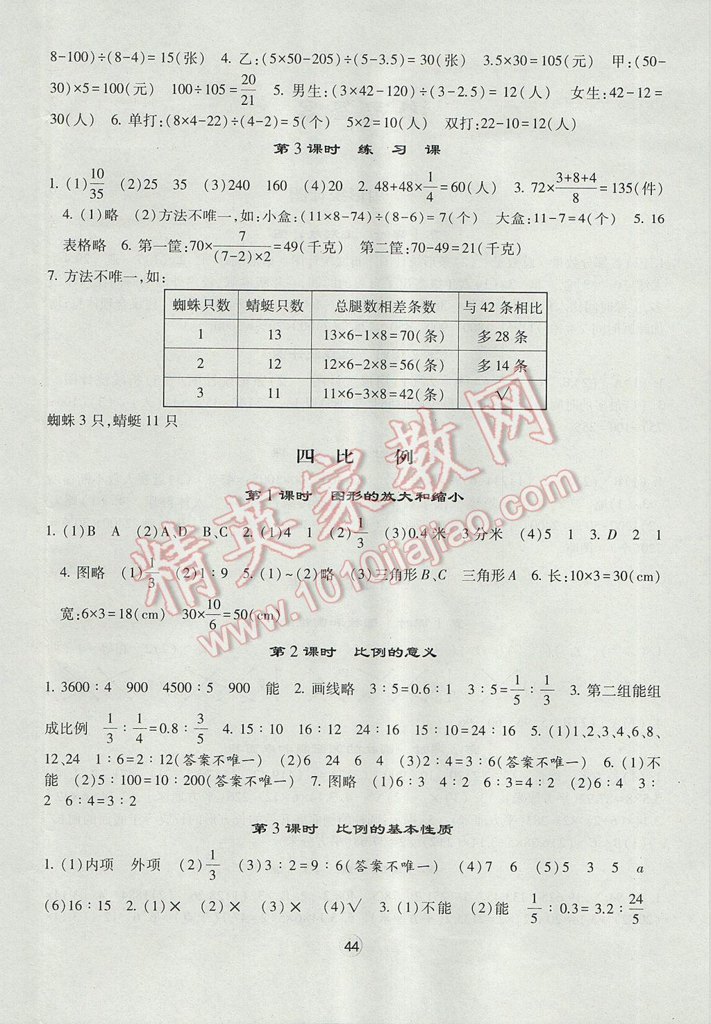 2017年經(jīng)綸學典棒棒堂六年級數(shù)學下冊江蘇版 參考答案第4頁