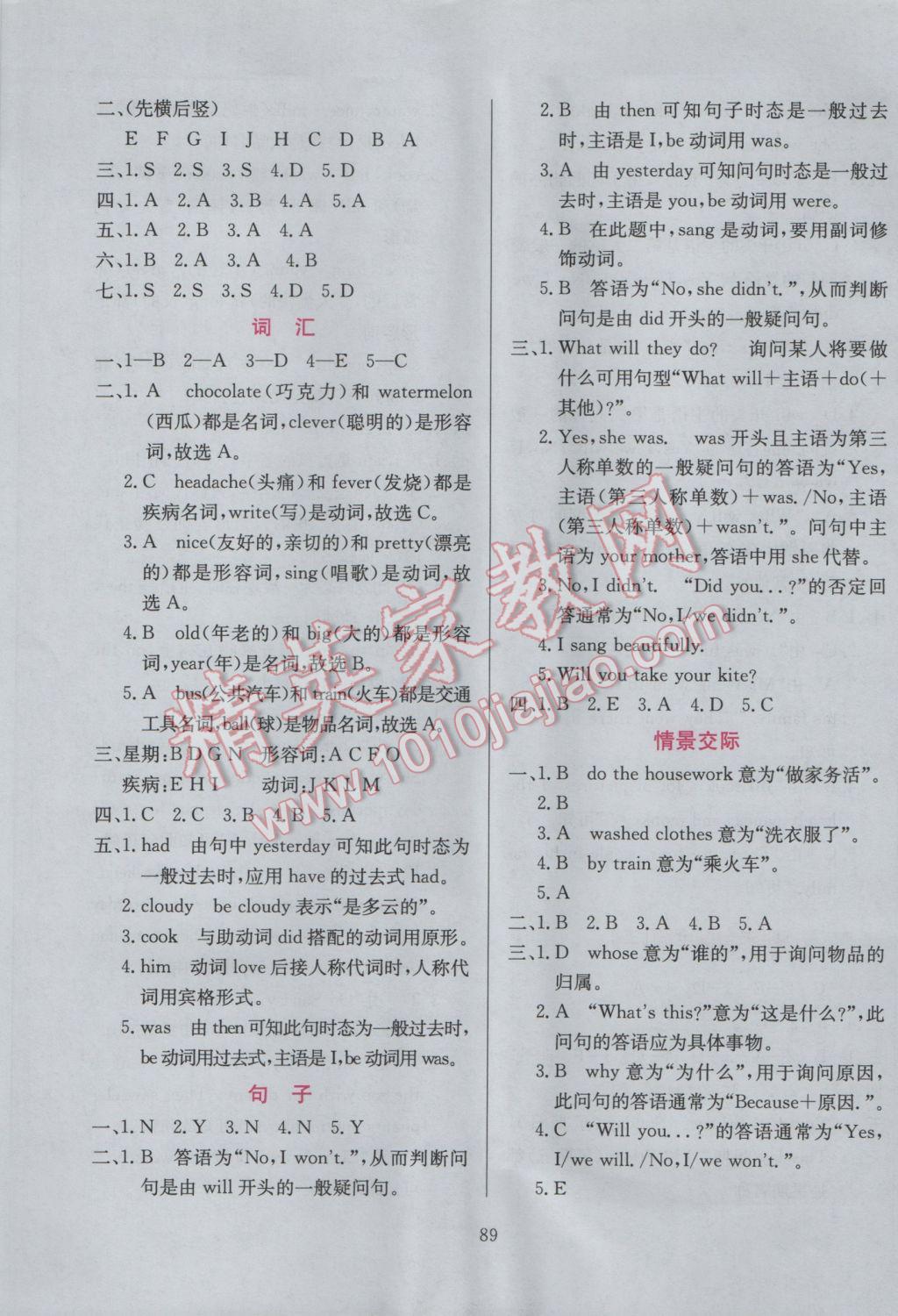 2017年小學(xué)教材全練四年級(jí)英語(yǔ)下冊(cè)外研版三起 參考答案第21頁(yè)