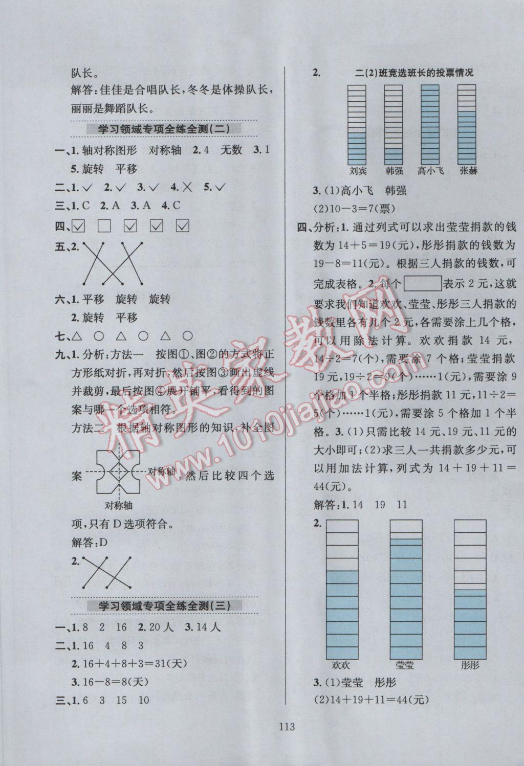 2017年小學(xué)教材全練二年級數(shù)學(xué)下冊人教版 參考答案第17頁