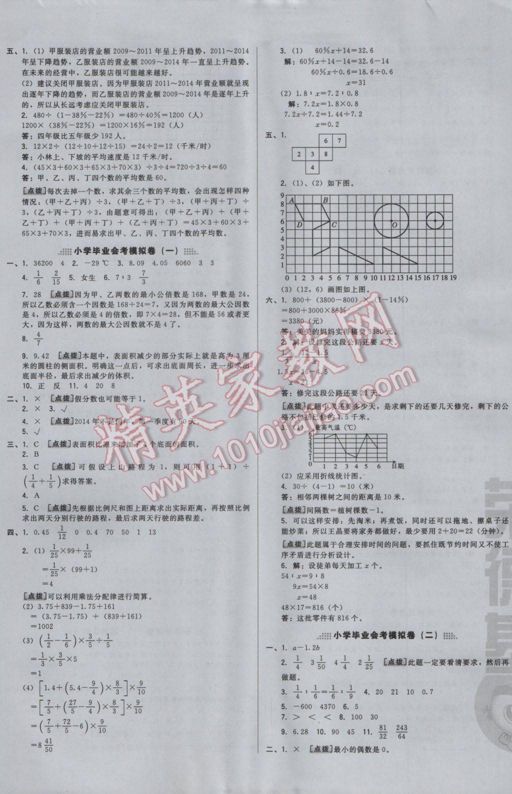 2017年好卷六年级数学下册青岛版 参考答案第5页