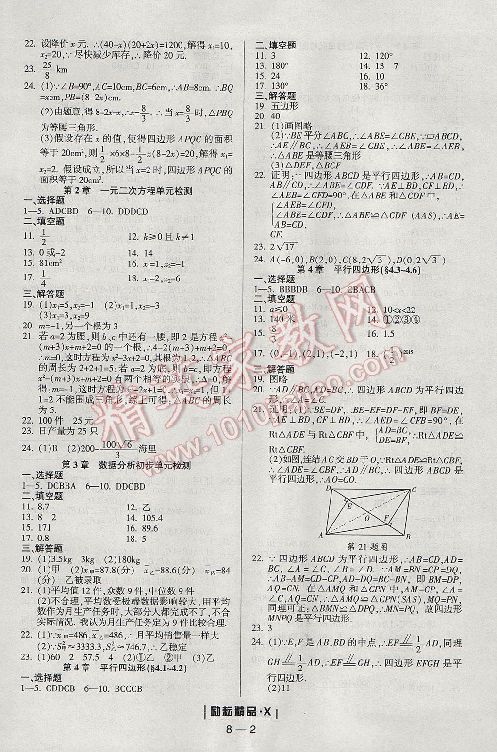 2017年勵(lì)耘書(shū)業(yè)勵(lì)耘活頁(yè)周周練八年級(jí)數(shù)學(xué)下冊(cè)浙教版 參考答案第2頁(yè)