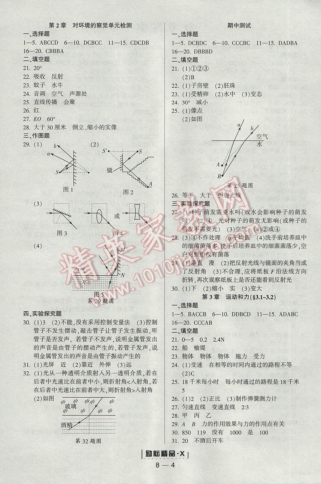 2017年勵耘書業(yè)勵耘活頁周周練七年級科學下冊浙教版 參考答案第4頁