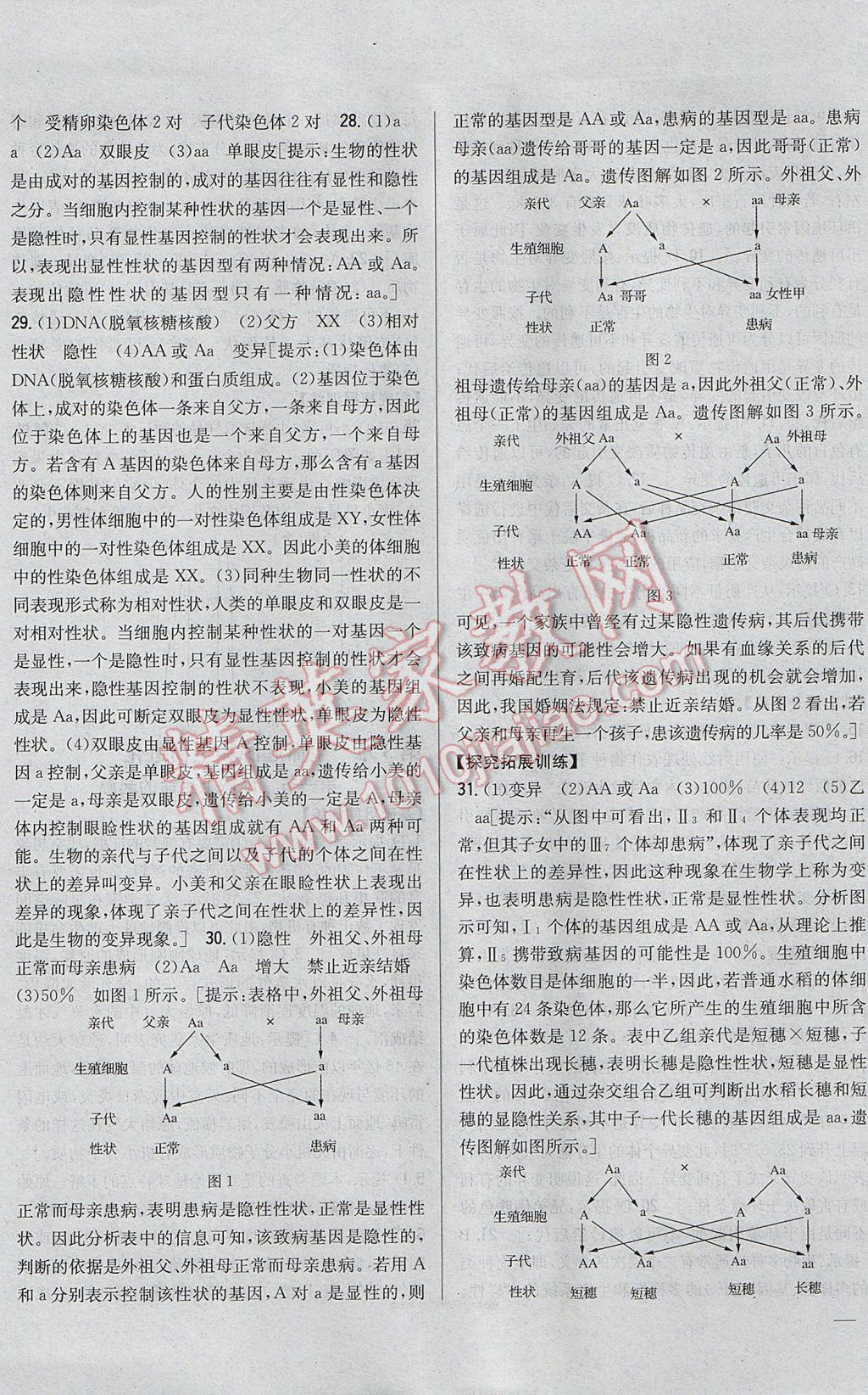 2017年全科王同步課時(shí)練習(xí)八年級(jí)生物下冊(cè)人教版 參考答案第9頁(yè)