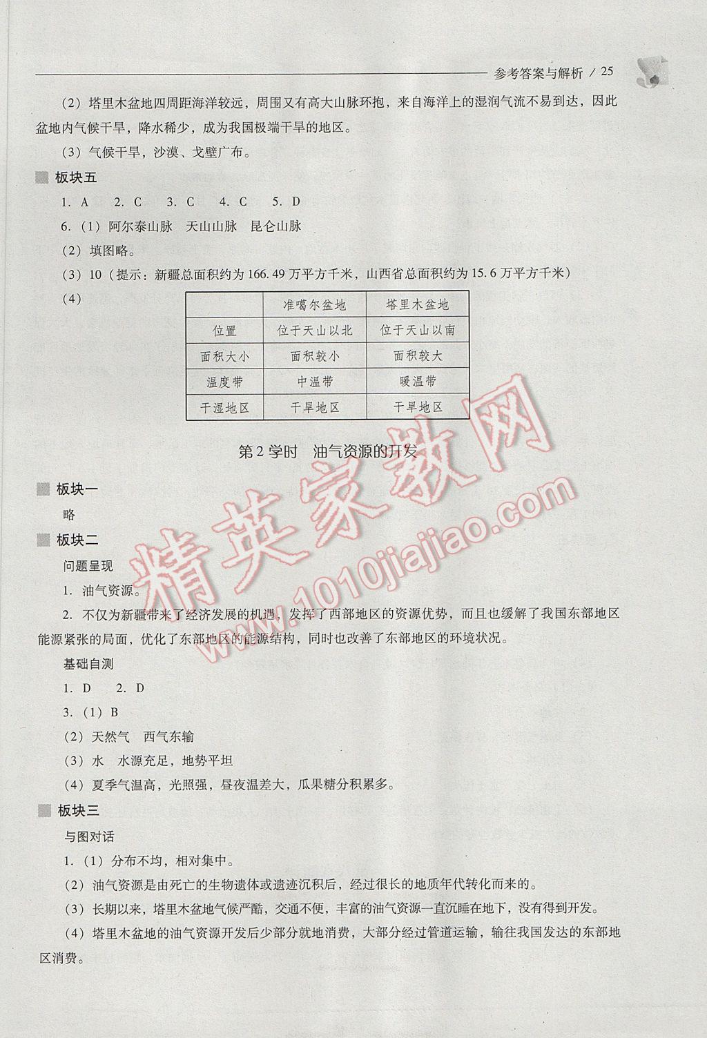 2017年新課程問(wèn)題解決導(dǎo)學(xué)方案八年級(jí)地理下冊(cè)人教版 參考答案第25頁(yè)