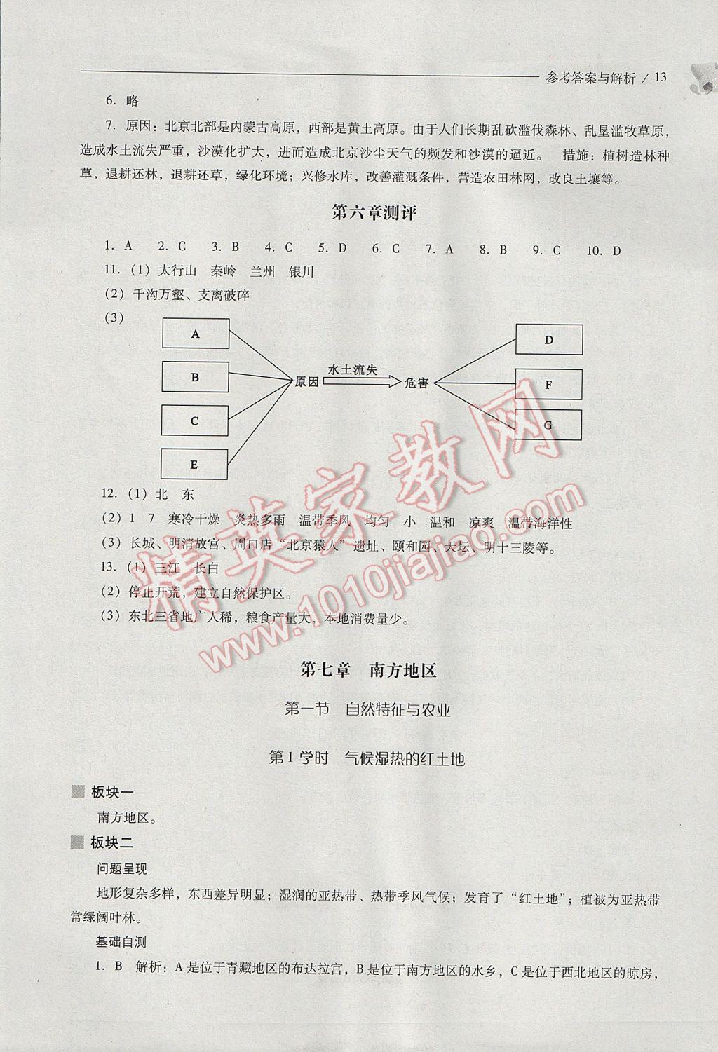 2017年新課程問(wèn)題解決導(dǎo)學(xué)方案八年級(jí)地理下冊(cè)人教版 參考答案第13頁(yè)