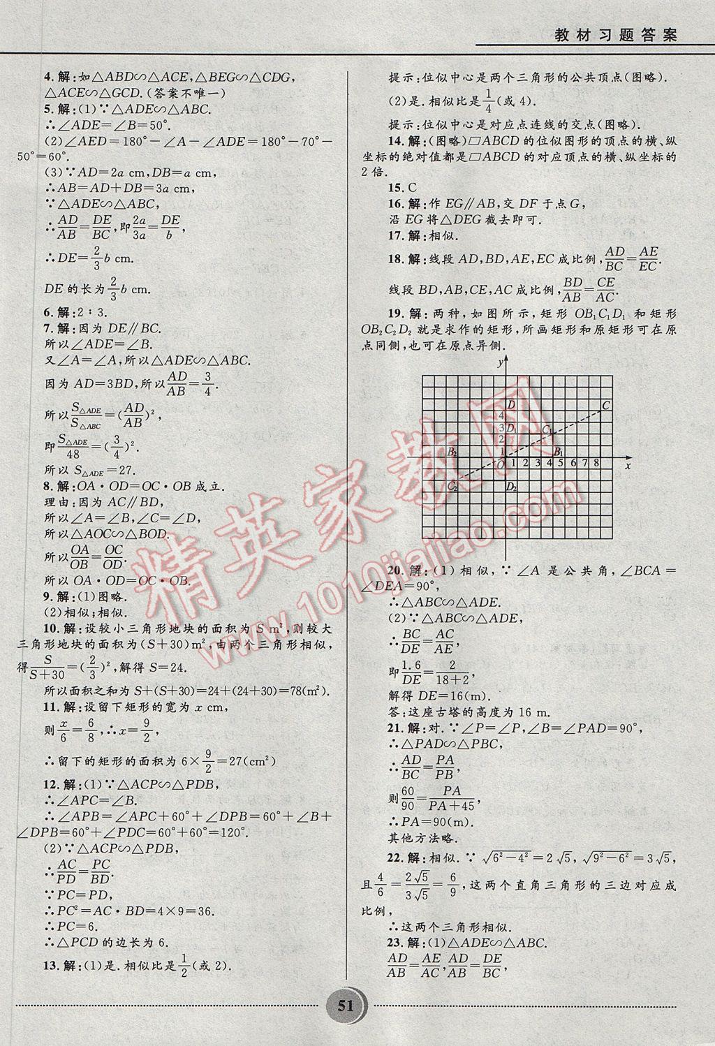 2017年夺冠百分百初中精讲精练八年级数学下册鲁教版五四制 参考答案第51页