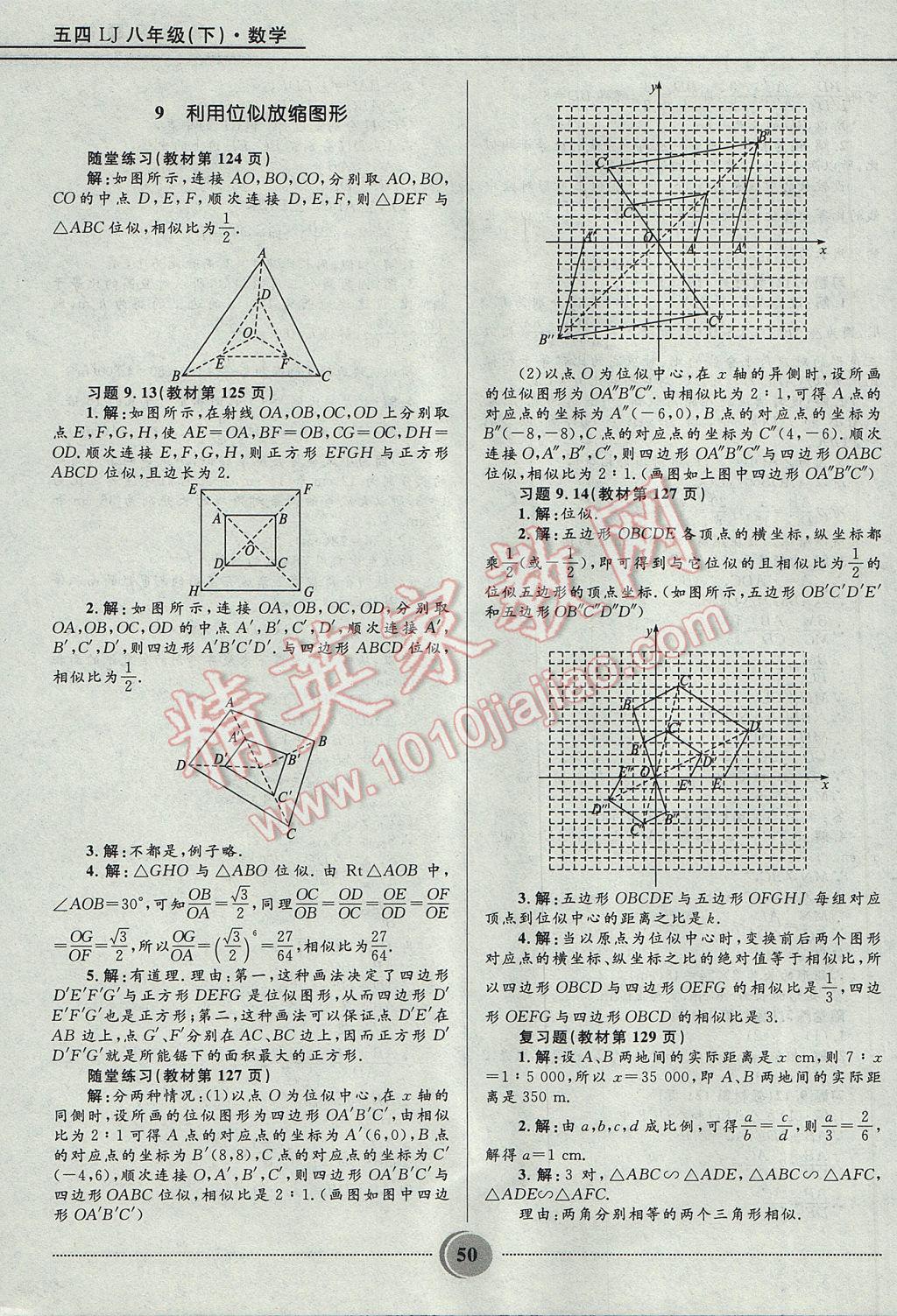 2017年奪冠百分百初中精講精練八年級數(shù)學(xué)下冊魯教版五四制 參考答案第50頁