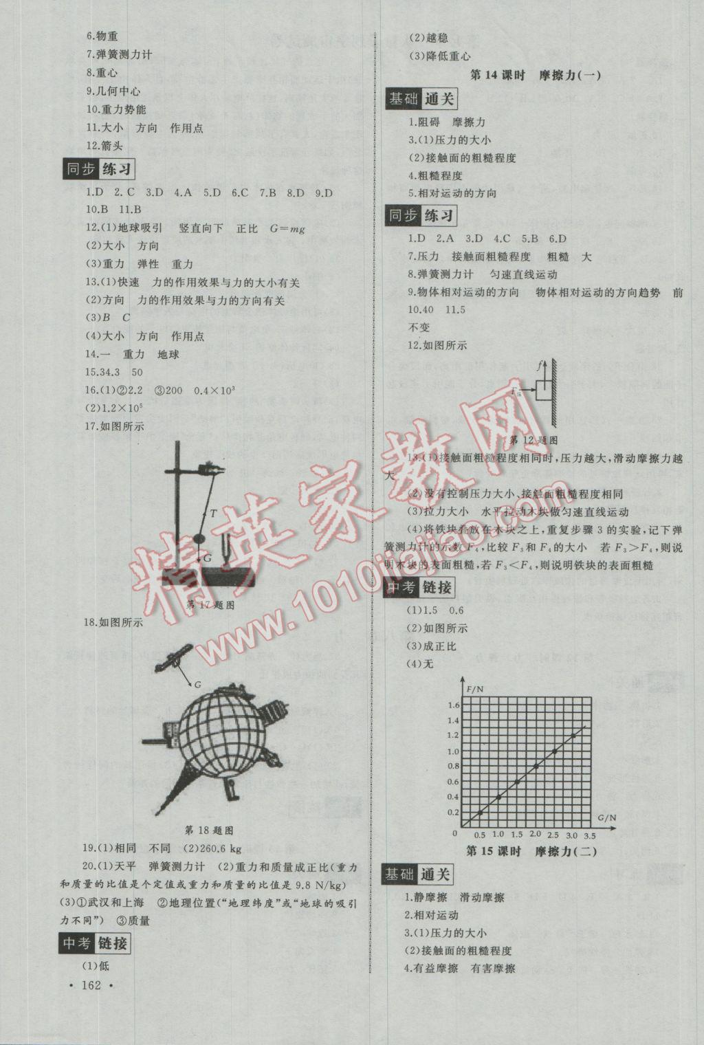 2017年為了燦爛的明天同步訓(xùn)練與拓展八年級(jí)物理下冊(cè)蘇科版 參考答案第6頁