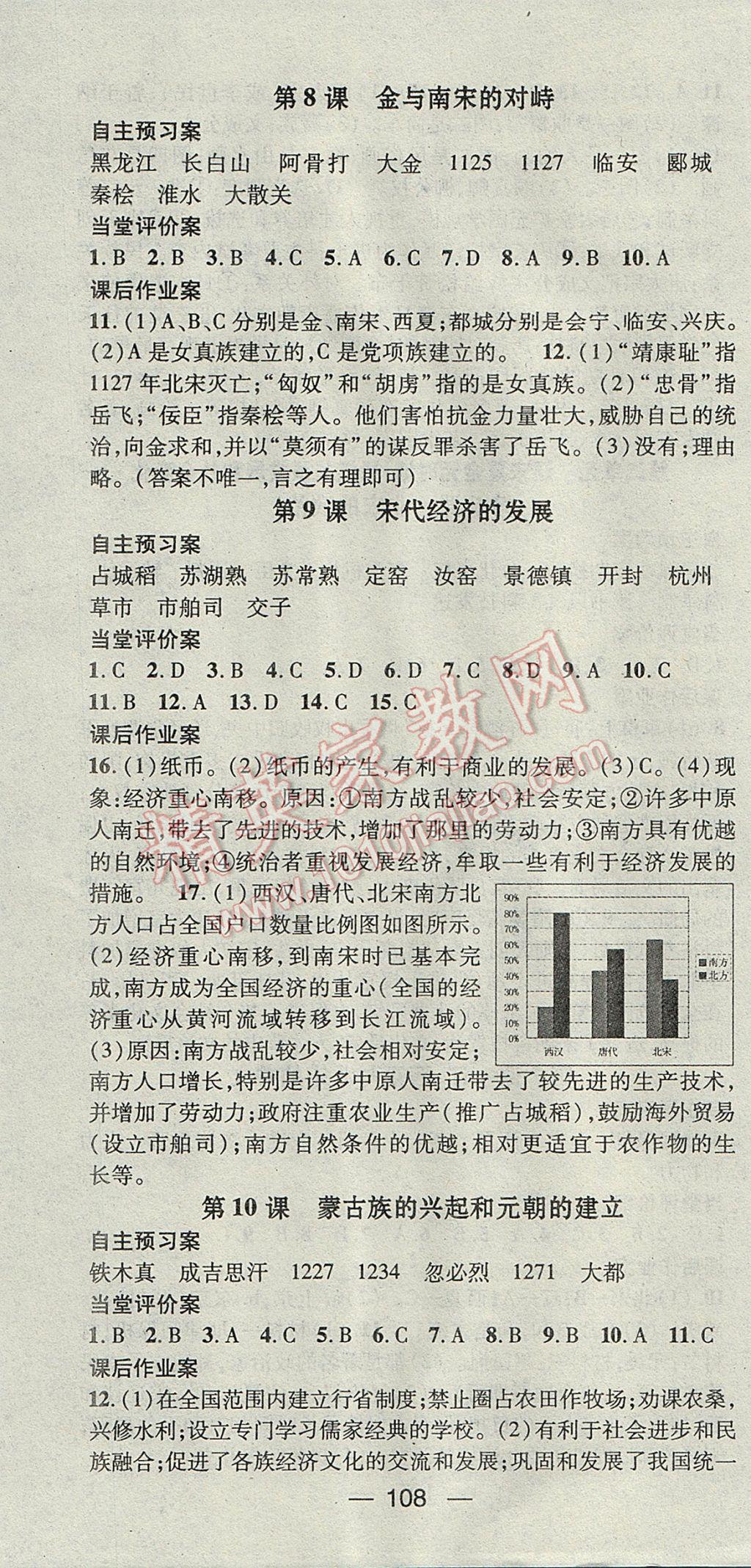 2017年名师测控七年级历史下册人教版 参考答案第4页