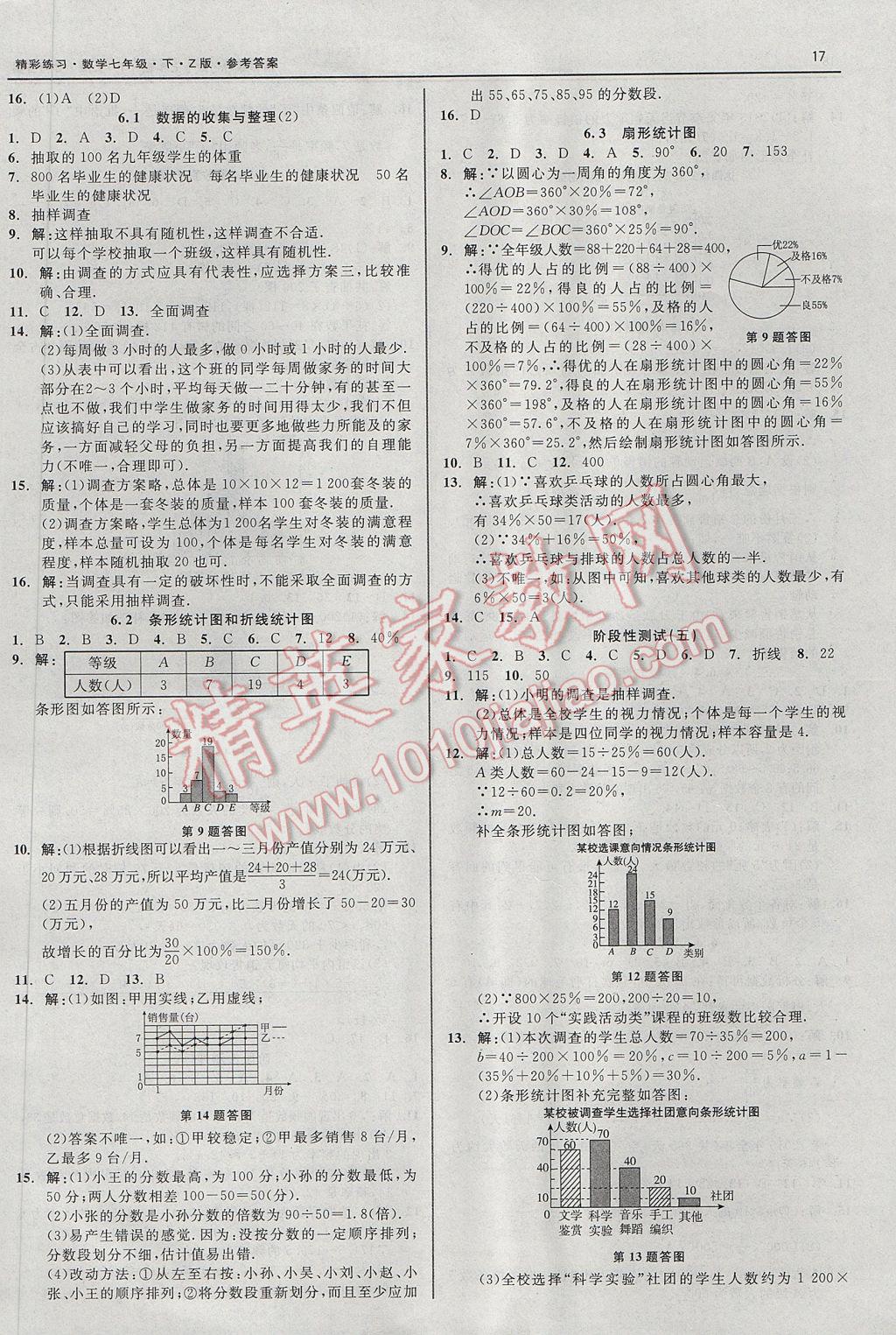 2017年精彩练习就练这一本七年级数学下册浙教版 参考答案第25页