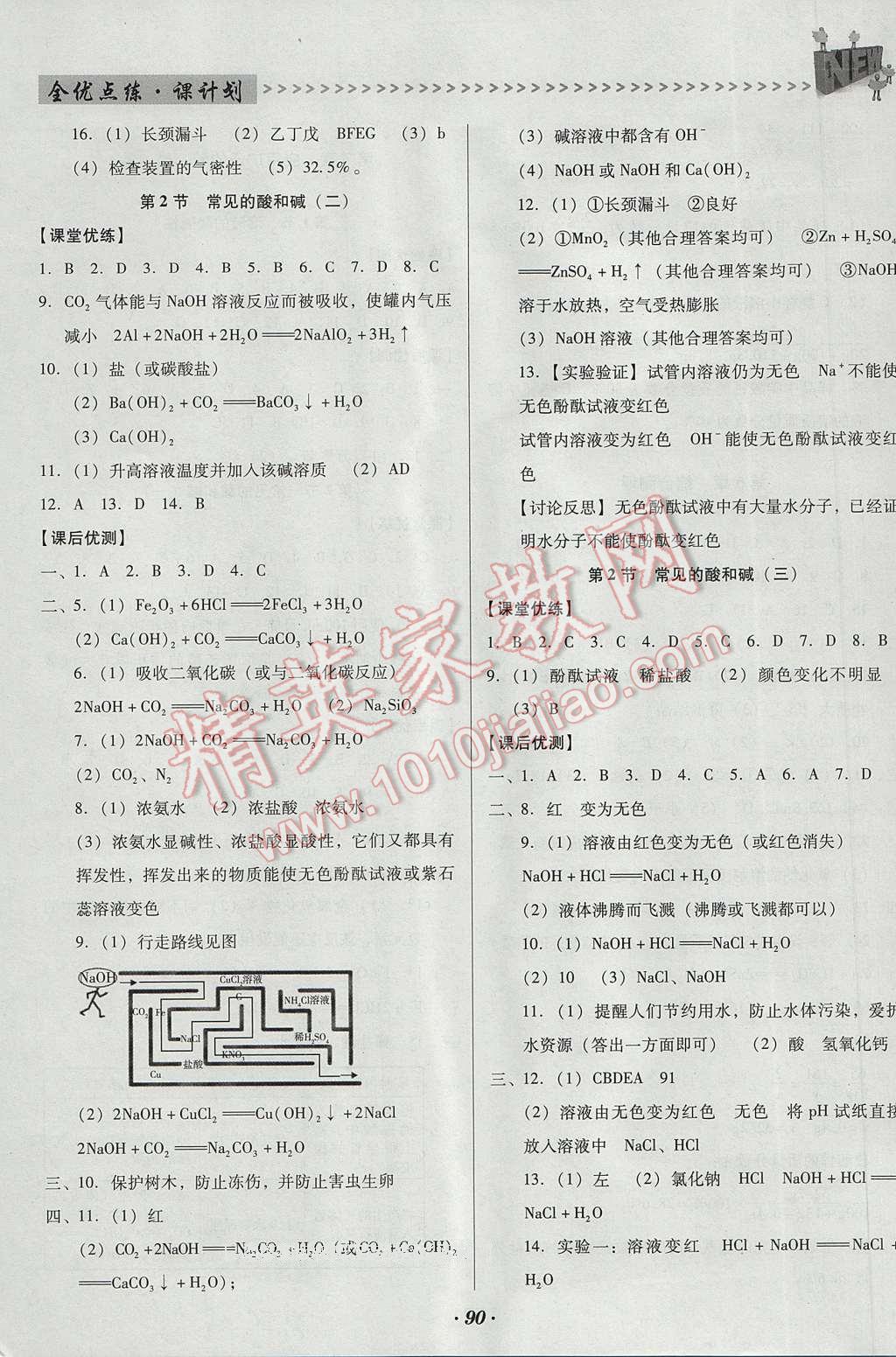 2017年全優(yōu)點(diǎn)練課計(jì)劃九年級(jí)化學(xué)下冊滬教版 參考答案第5頁