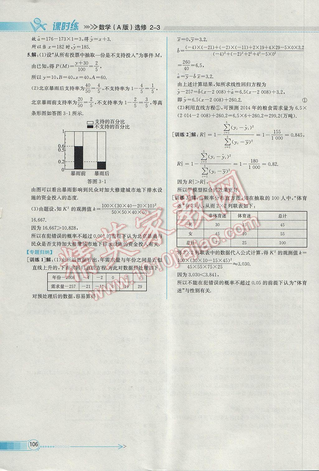 2016年同步導學案課時練數(shù)學選修2-3人教A版 參考答案第34頁