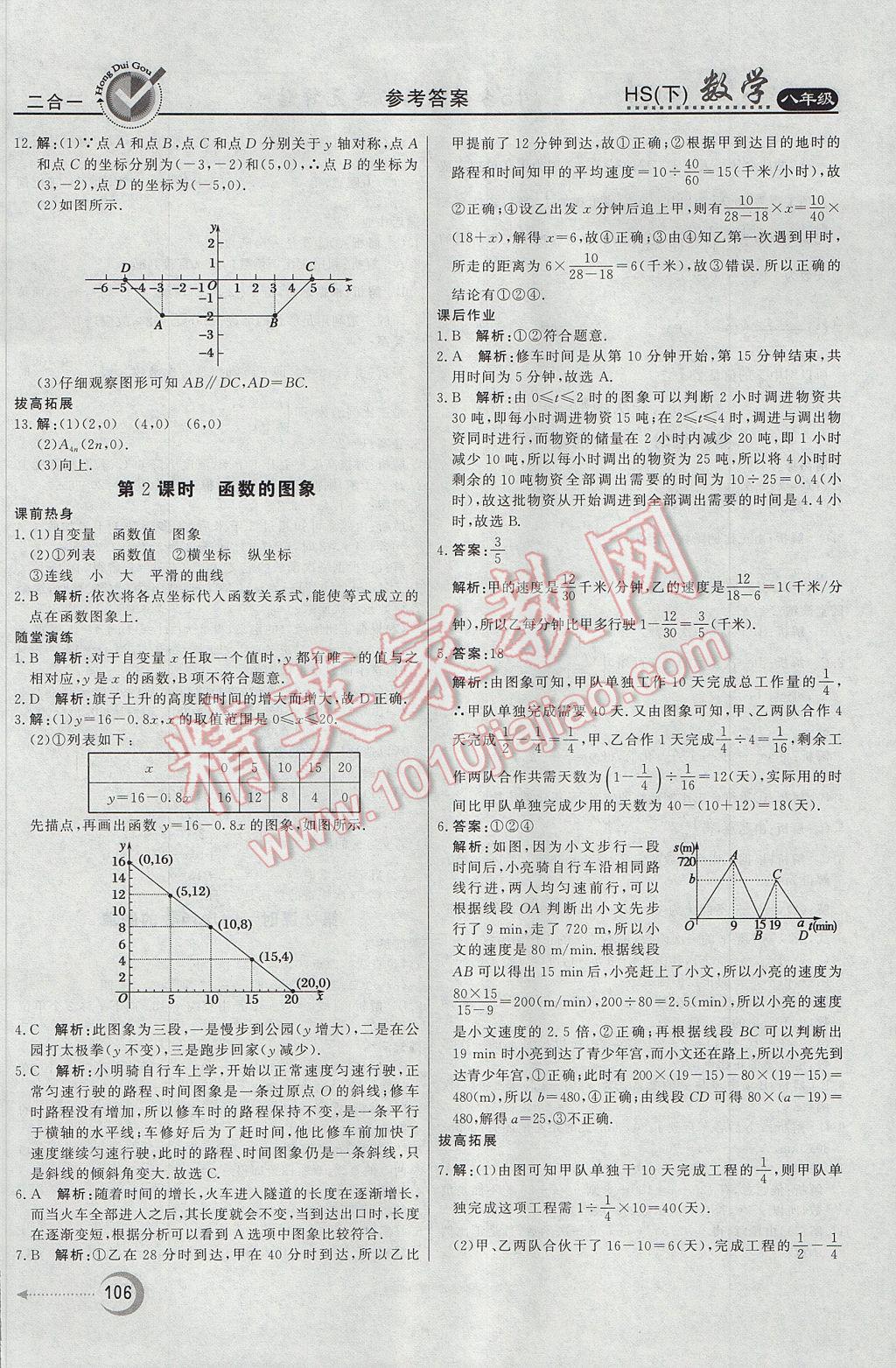 2017年紅對(duì)勾45分鐘作業(yè)與單元評(píng)估八年級(jí)數(shù)學(xué)下冊(cè)華師大版 參考答案第10頁(yè)