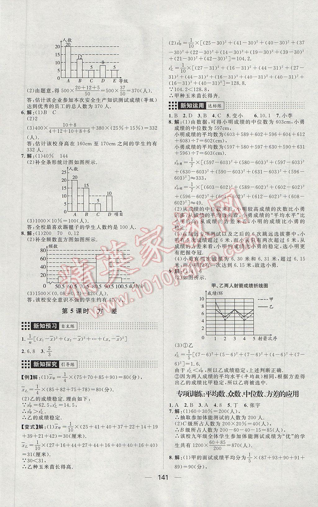 2017年练出好成绩八年级数学下册沪科版 参考答案第21页