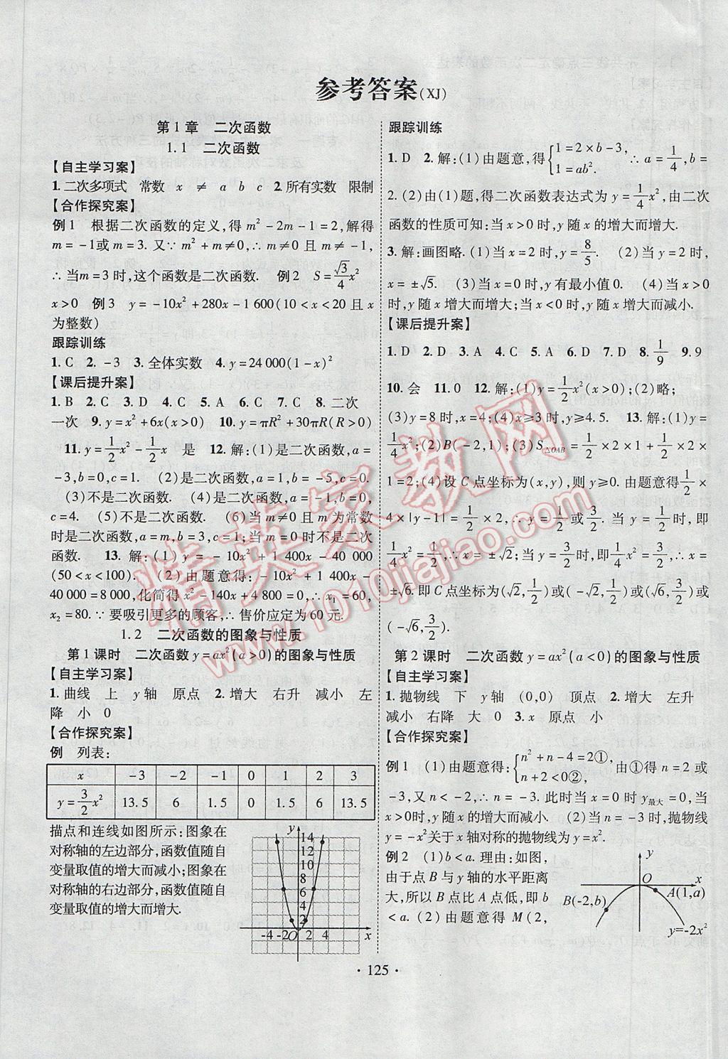 2017年課堂導練1加5九年級數(shù)學下冊湘教版 參考答案第1頁